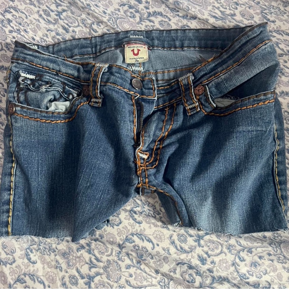 True Religion Blue Jean Shorts Classic Style